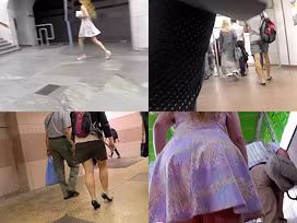 Bitch in skirt and g-string filmed by upskirting