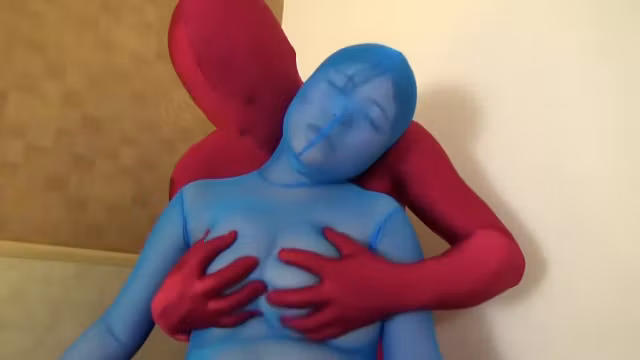 Transparent light blue zentai