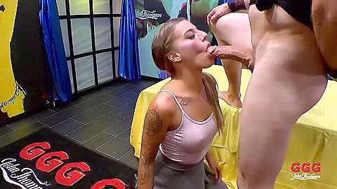 Hottest Blonde In Anal Bukkake Gangbang