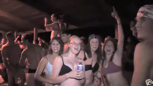 Bunch of students 18+ have a great time at an underwear party
