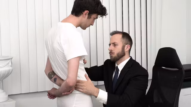 Stud fucks young twink in an interview