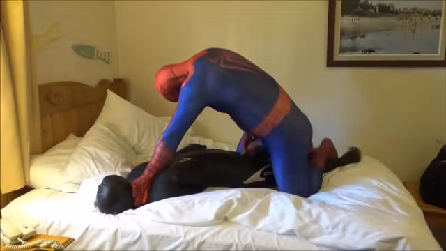spiderman fucks and cums on his orca dummy