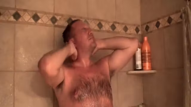 Step daddy takes a shower