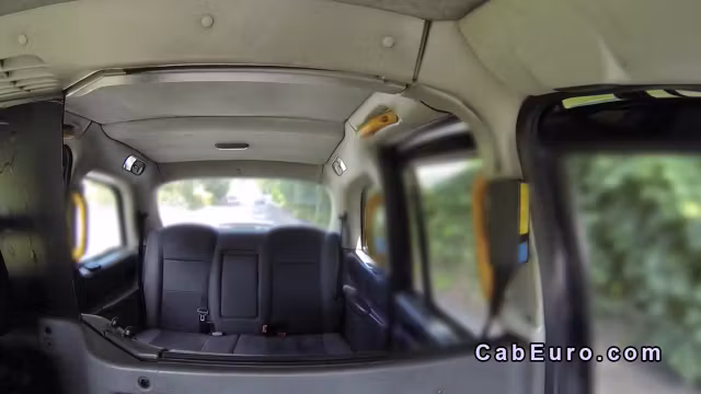 Nasty Brit rimjob and deepthroat in fake taxi