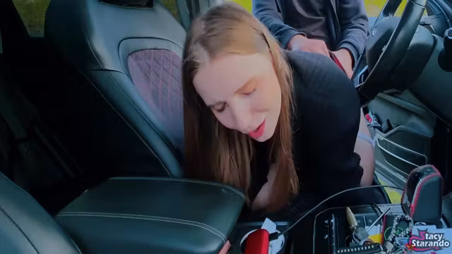 Stacy Starando And Alan Fisk - Car Slut Sucks & Gets Fucked After Catching A Public Jerk - Pov
