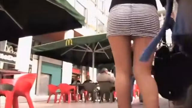 Super sexy girl is walking fast