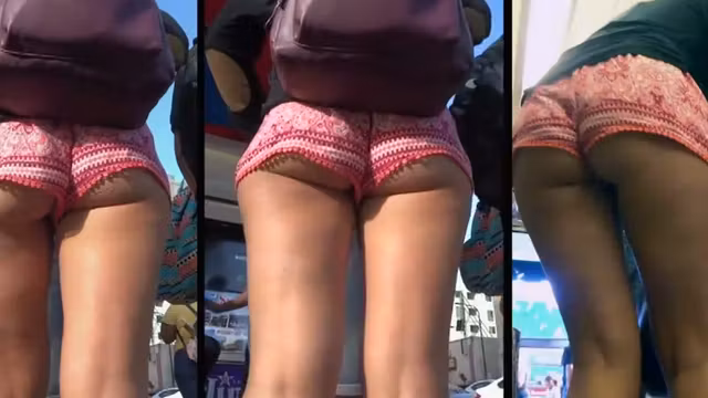 Hungry butt swallows shorts