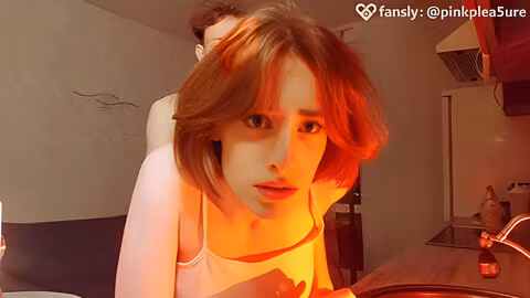 He Came Out Of The Shower Wearing Only A Bathrobe, And I Lost Control. Sensual Romantic Sex In The Kitchen