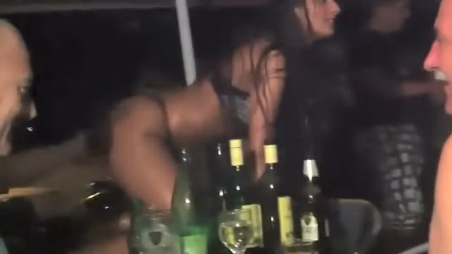 Older guys with an erotic stripper girl