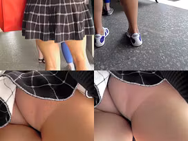 Hot upskirt porn with sexy blonde in a public place