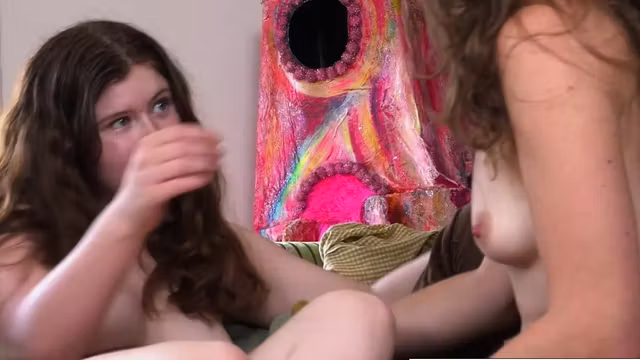 Hairy girls have lesbian threesome with their sex coach