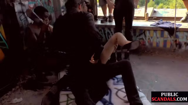 Slut fucked and humiliated in public