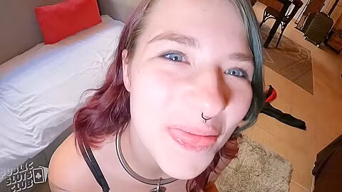 Cute Girl Gets Huge Cock Deepthroat Facial Cumshot