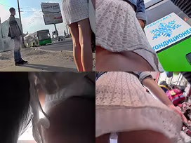 Real upskirt vid shows hottie's amazing skinny butt