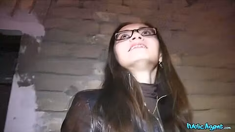 Arousing Teen 18+ With Glasses Fucks For Money