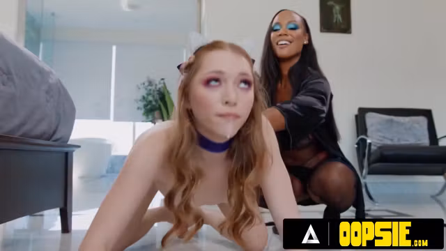 Petite Futa Hottie Myra Moans Devours Cum & Gets Cum Explosion Deep Inside From August Skye