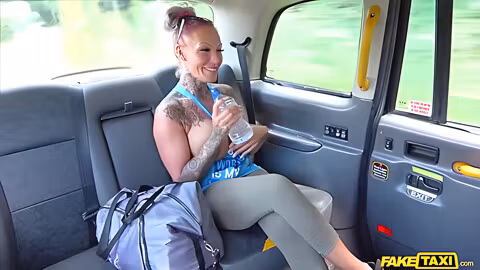 Anal Squirting Gym Bunny With Big Tits Gets Ass Fucked In A Taxi