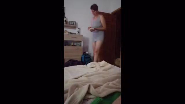 My mom likes to watch her get dressed