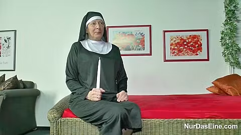 German Nun With Priest In Church