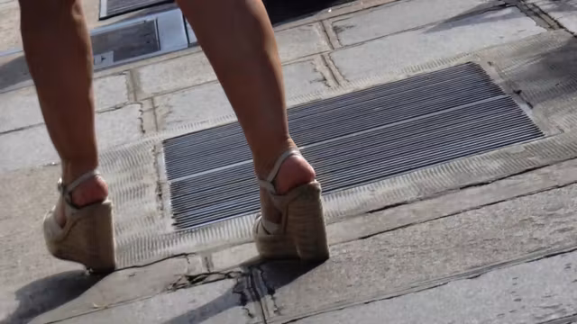 Hot mature in ysl high heels