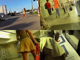 G-string on an athletic ass of a hottie in upskirt mov