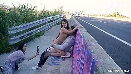 Crazy Public Sex On A Highway With Hot teen 18+