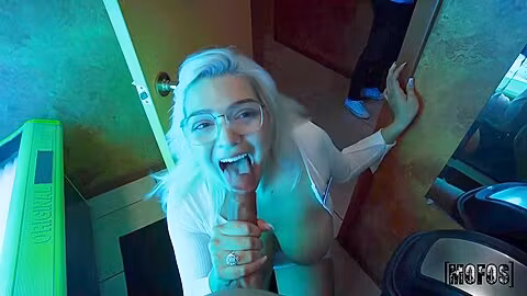 Johnny Love And Adaline Star - Curvy Blonde Chick With Glasses Gets Fucked On Leather Couch