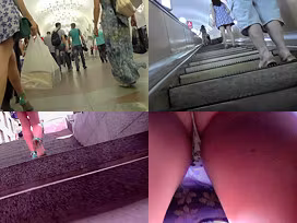 G-string of a sexy lady seen in free upskirt video