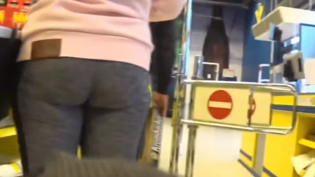 Cute blonde spandex ass