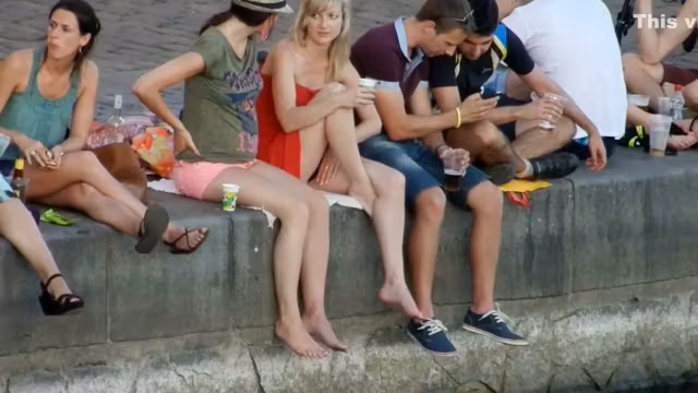 Sheer panties seen from far away