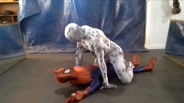 scary horny zentai spider vs spiderman
