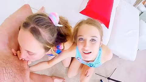 Skinny Ava Grey And Grace Get A Cum Facial By Toby Dick!