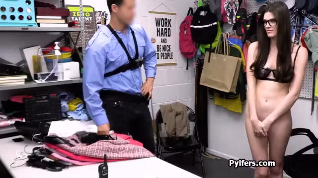 Throat Fucking Wealthy Perky Pilfer In The Backroom