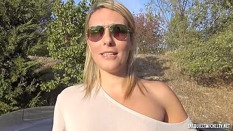 French Slut Emma Gets Double Fucked Hard Outside - Emma Klein