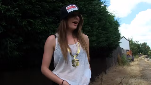 Chesty Samantha Bently pissing in public