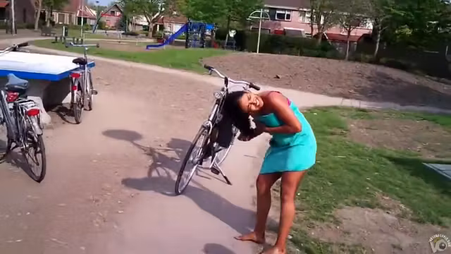 Chubby Brazilian chick takes a quick swim in the local river