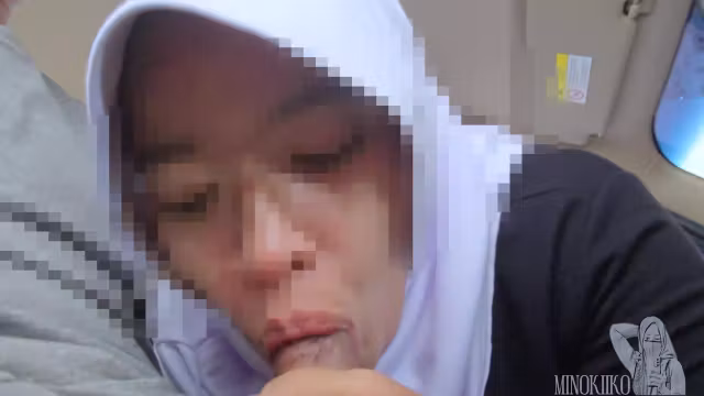 My Hijab Stepsister In Law Running Late, She Give Me A Car Bj For Helping Her - Minokiiko