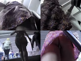 Small skirt on the flabby butt in accidental upskirt