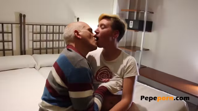 Bi-sexual Golden-haired Experiments With A Older Man For Her 1st Sex