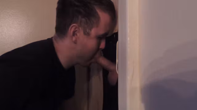 Oddly Shaped Uncut Guy Swings By For First Gloryhole Bj