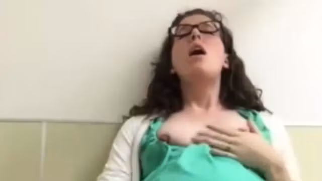 pregnant secretary Anne helps herself