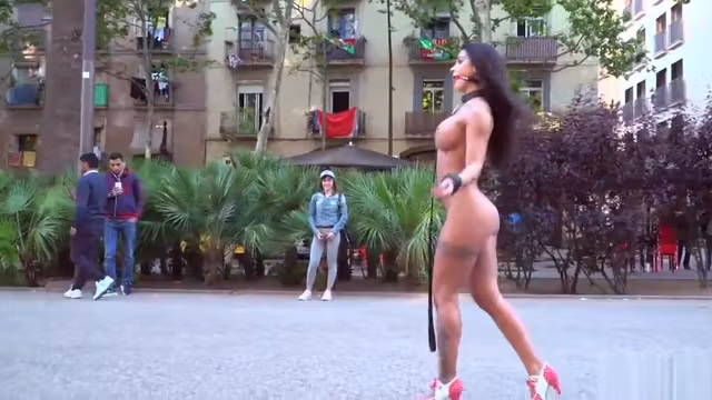 Curvy petite Euro babe on the streets