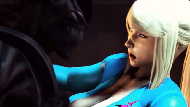 Samus Aran x Xenomorph on spaceship