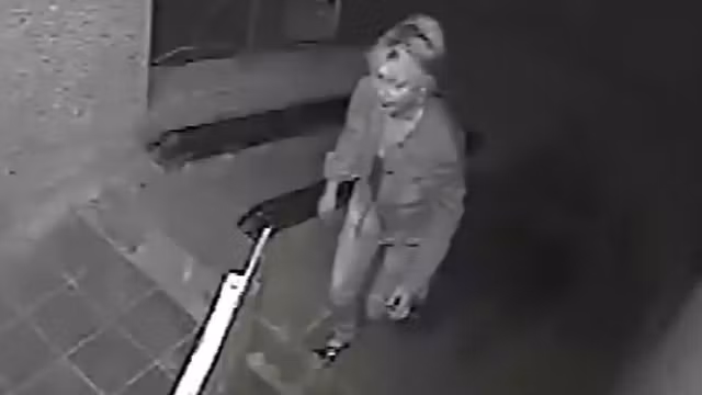 Russian prostitute caught while soaking the ground