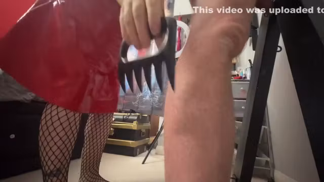 Latex Bubble Gets Flogged And Cained