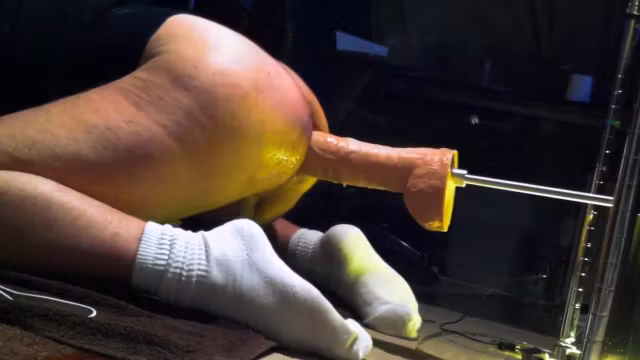 Machine stretched by Hung Huge dildo!