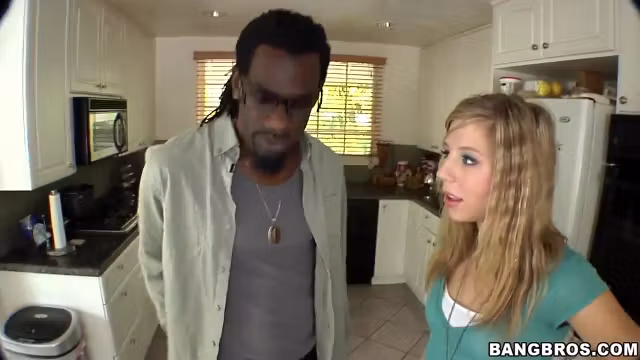 Petite blonde Chastity Lynn eats huge black dick