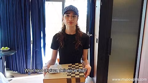 Pizza Service! Unprofessional Delivery Girl Gets Fucked By Customer For A Bath - Candie Luciani