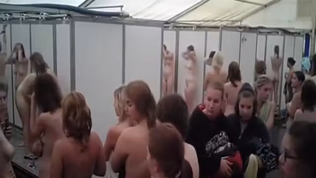 Fit babe spied nude in shower