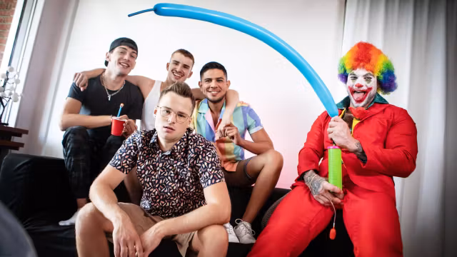 William Seed & Brent North in The Stripper Clown - MenNetwork